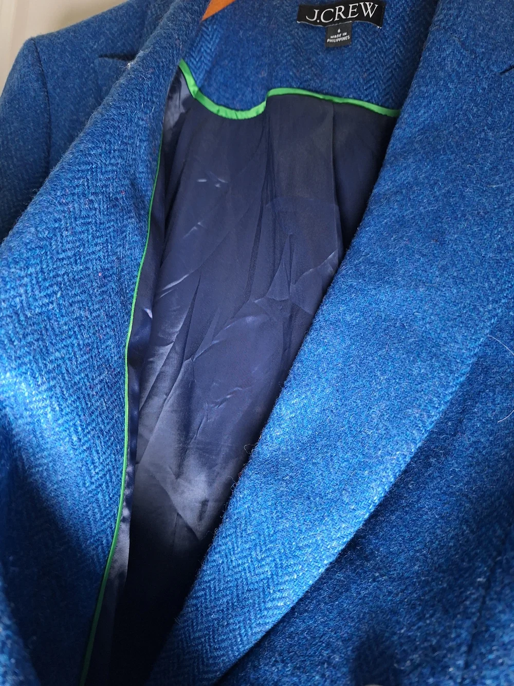J. Crew Double-Breasted Teal Blazer with Gold Buttons Size 6